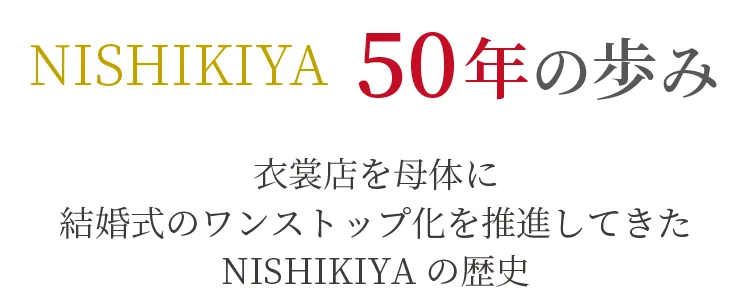 NISHIKIYA50年の歩み 衣裳店を母体に結婚式のワンストップ化を推進してきたNISHIKIYAの歴史