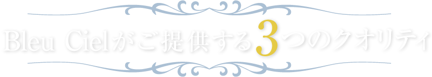 Blue Cielがご提供する3つのクオリティ